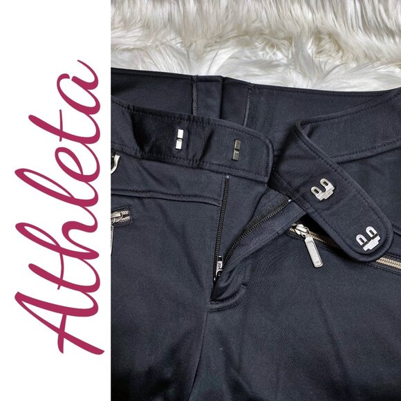 ATHLETA SNOW CRUISER SKI SNOWBOARD SATEEN PANTS BLACK GRAPHIC, SIZE 10 - Picture 6 of 15